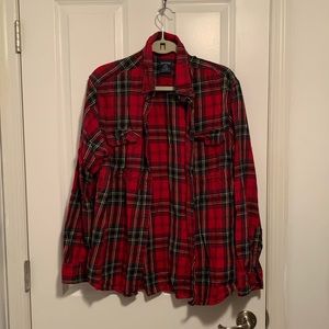 Red and green oversized flannel